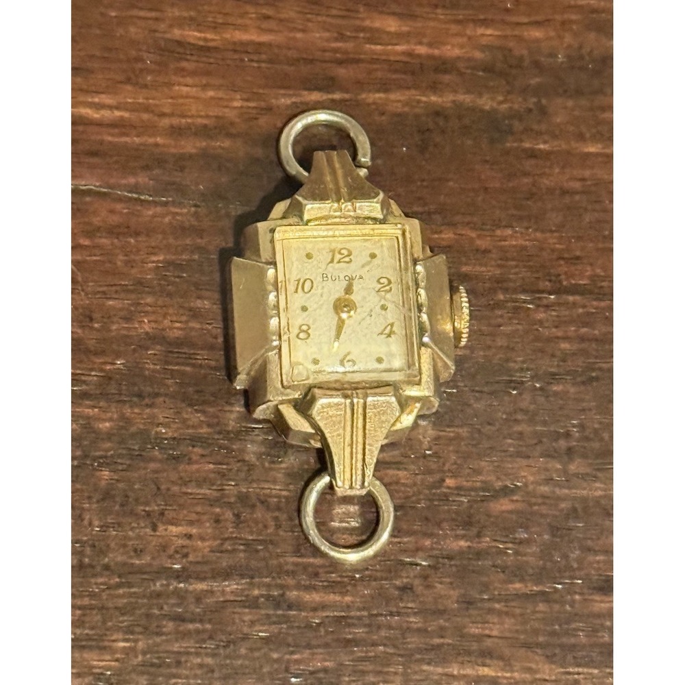 Vintage Bulova 10K Rolled Gold Plate Watch Face Head Only |‎ Repair Parts
